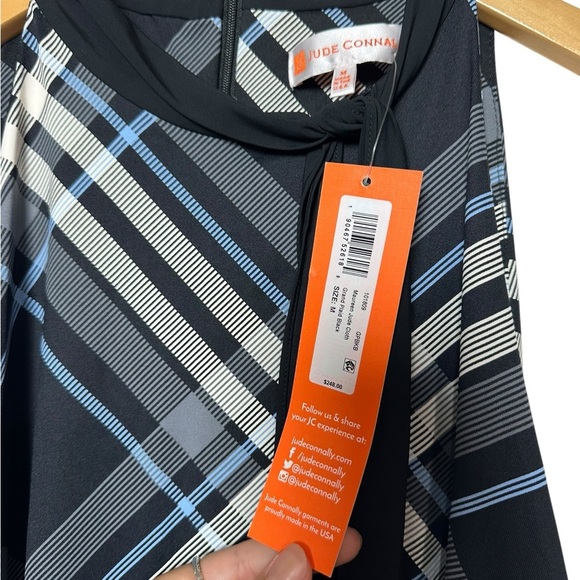NWT Jude Connally | Maureen Printed Ponte Dress - Grand Plaid Black Size Medium - Picture 5 of 8